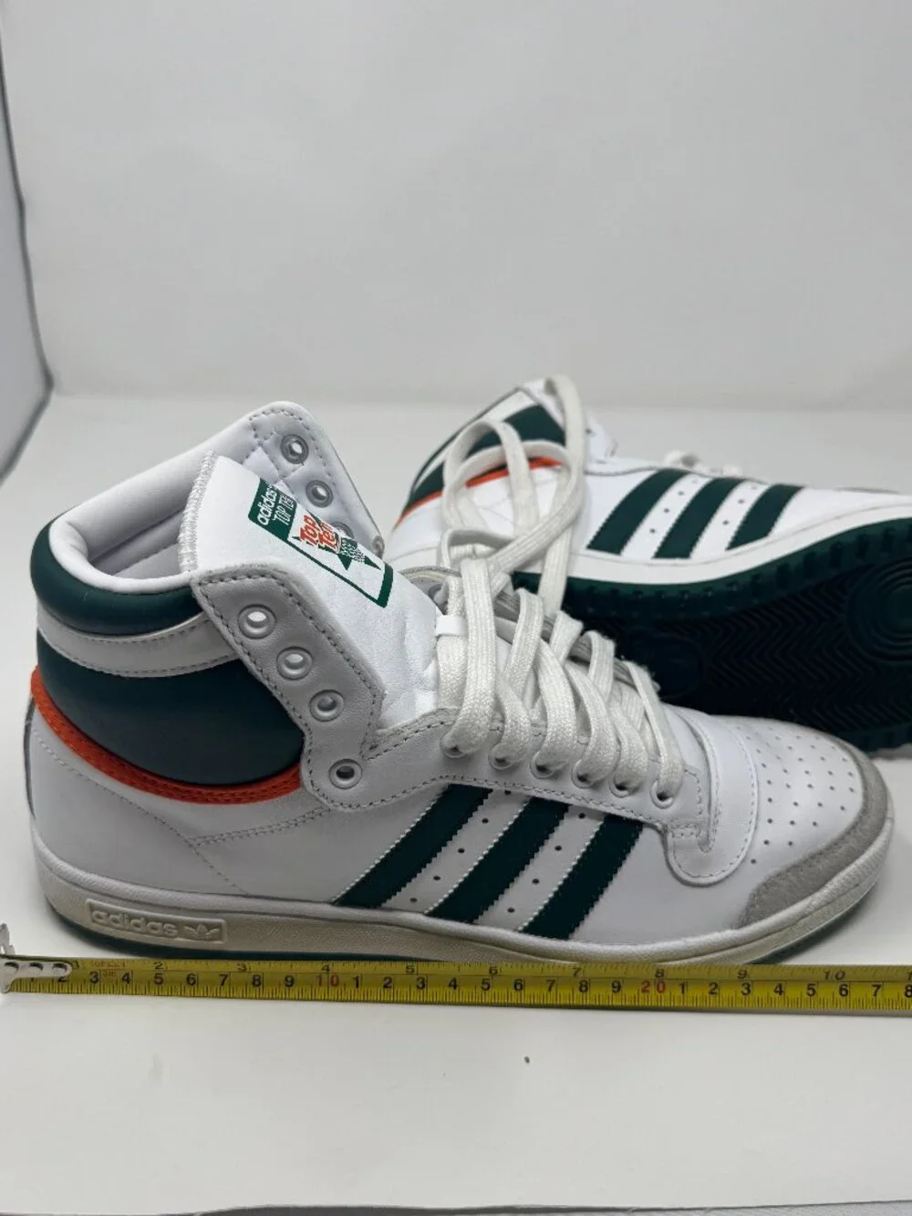 Adidas Originals Top Ten Hi White Green Orange High Top Sneakers Men's 9.5